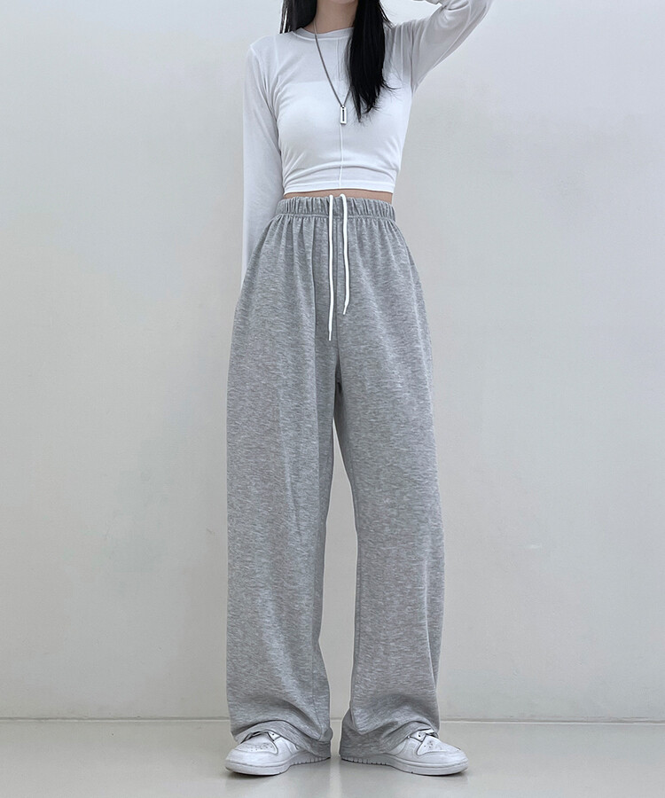 하입보이밴딩와이드롱팬츠4계절팬츠 그레이