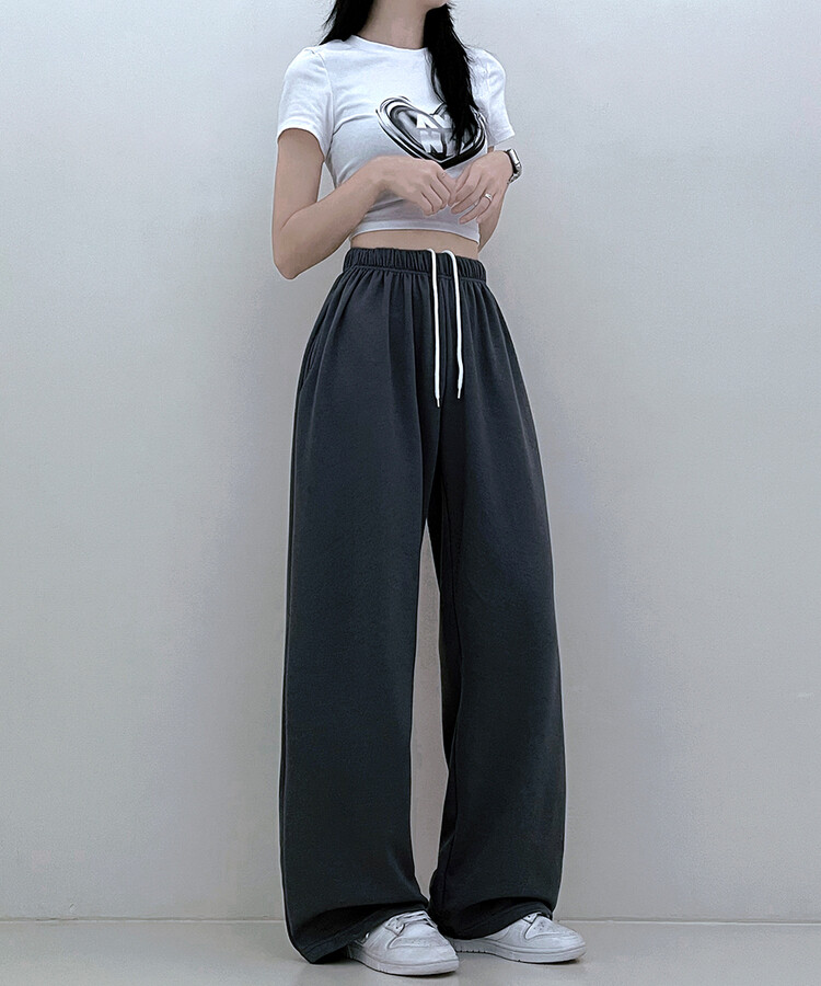 하입보이밴딩와이드롱팬츠4계절팬츠 차콜