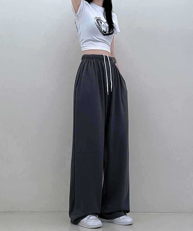 하입보이밴딩와이드롱팬츠4계절팬츠 차콜