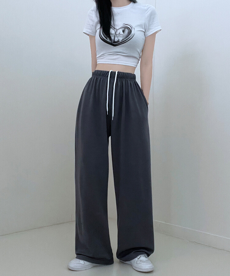 하입보이밴딩와이드롱팬츠4계절팬츠 차콜