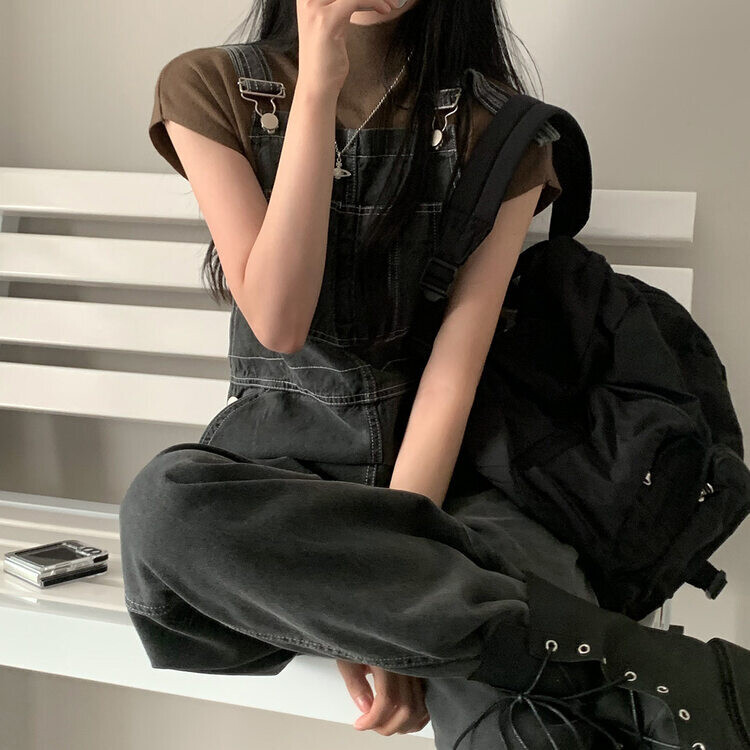 ニット ハーフネックパフ半袖ニット BROWN