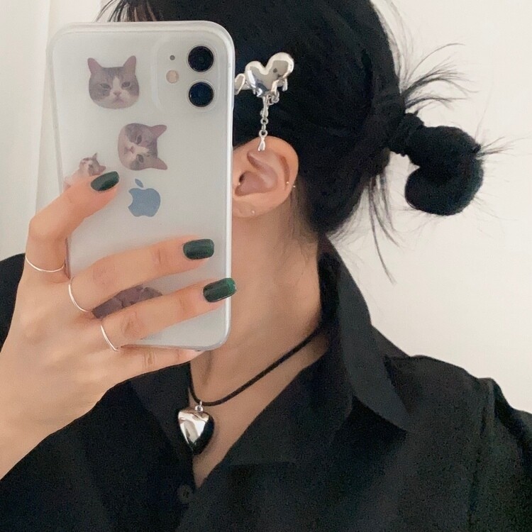 ハートチェーンヘアピン シルバー