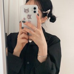 ハートチェーンヘアピン シルバー