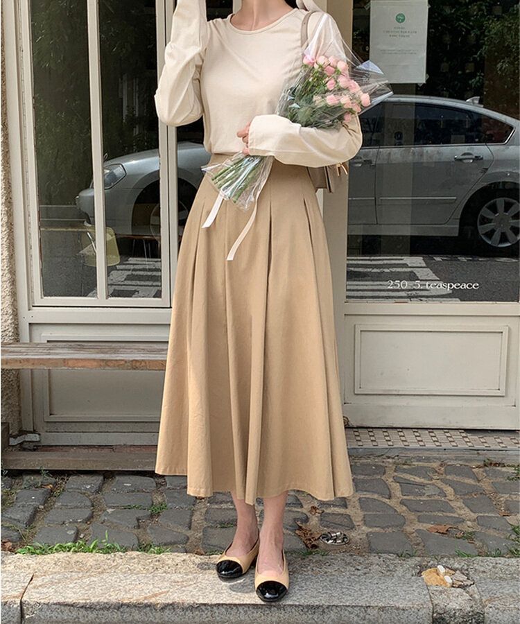 プリーツロングスカート｜ミディ/ロングスカート｜韓国ファッション