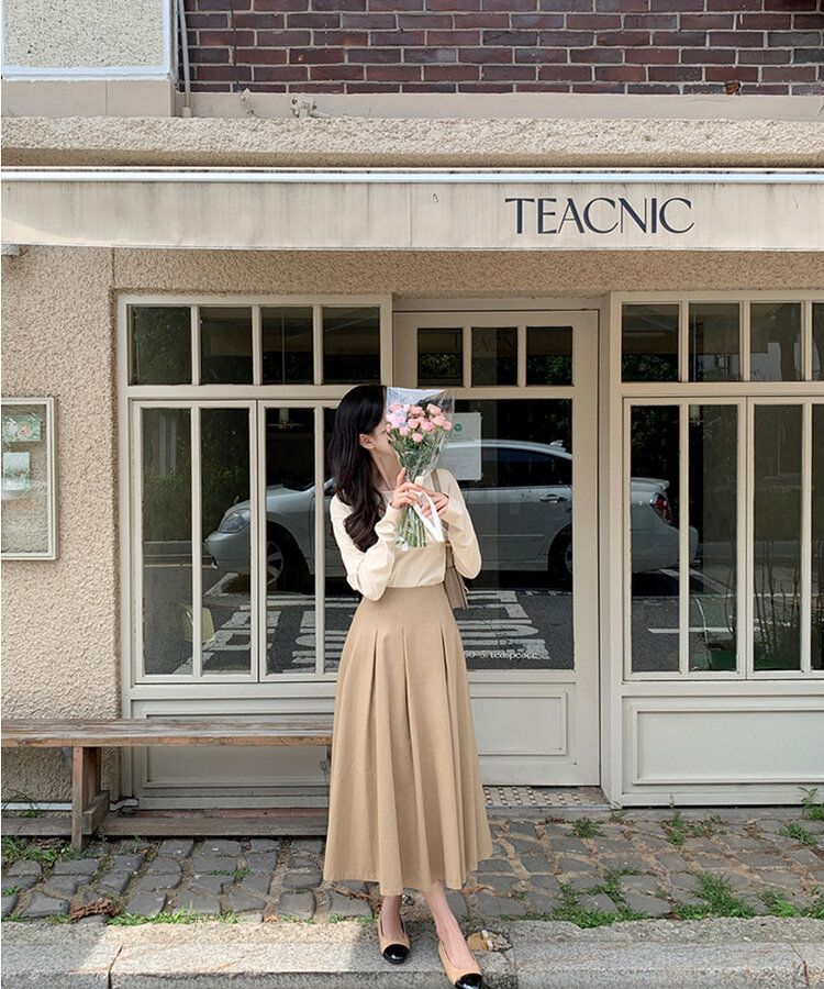 プリーツロングスカート｜ミディ/ロングスカート｜韓国ファッション