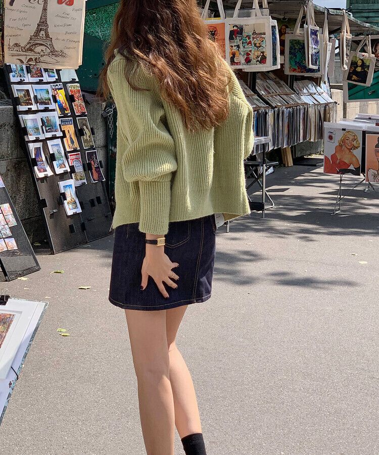 ステッチノンフェードデニムミニスカート｜ミニスカート｜韓国