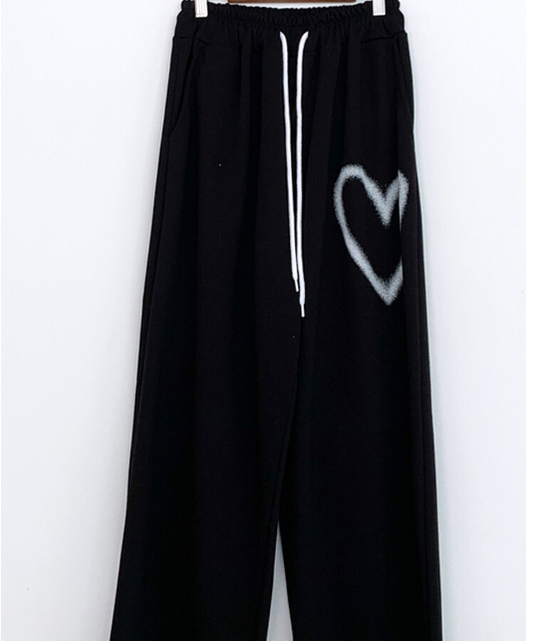 ハートプリントトレーニングワイドパンツ
