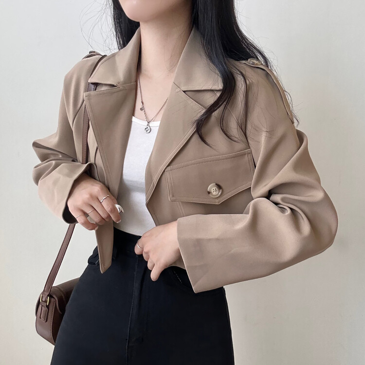 PXG レディース ジャケット ジップアップクロップドジャケット CRANK（クランク）の「『CRANK』CROP BLAZER/クロップド丈