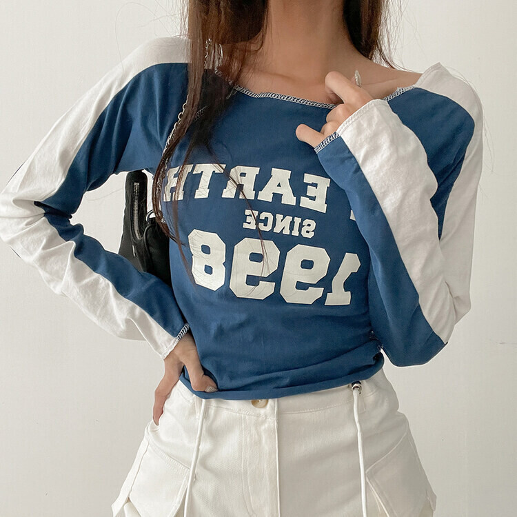 ショルダー配色Tシャツ tシャツ 配色ラインデザインスポーツピチT レディース : ZOZOTOWN