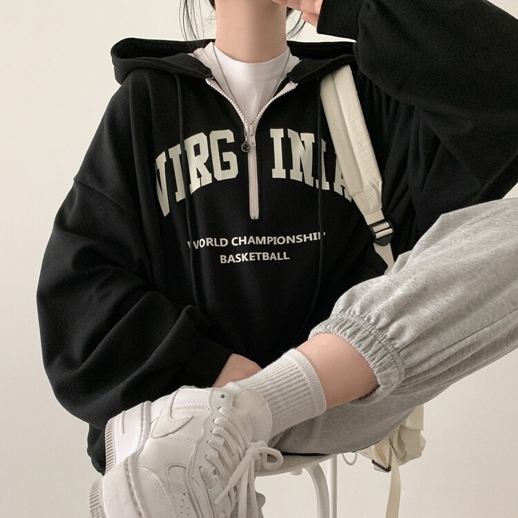 ジップアップフードトレーナー｜フード｜韓国ファッション通販 SONA