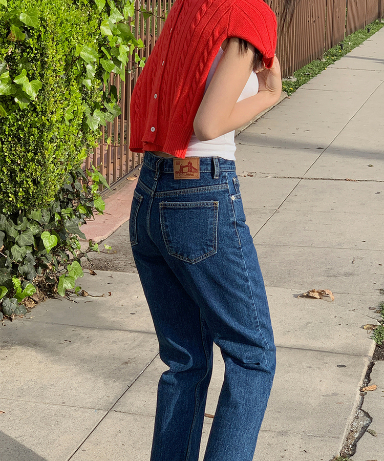 テーパードストレートフィットデニム DARK BLUE