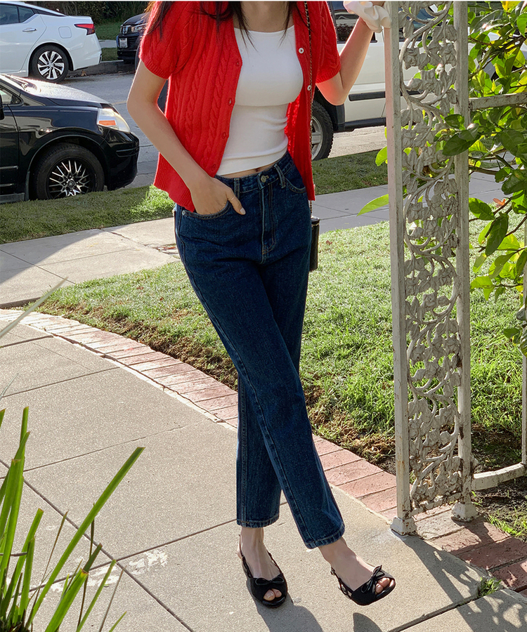 テーパードストレートフィットデニム DARK BLUE