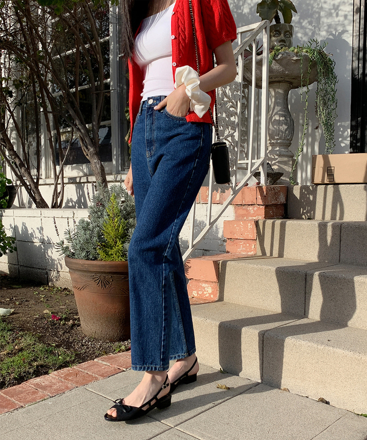 テーパードストレートフィットデニム DARK BLUE