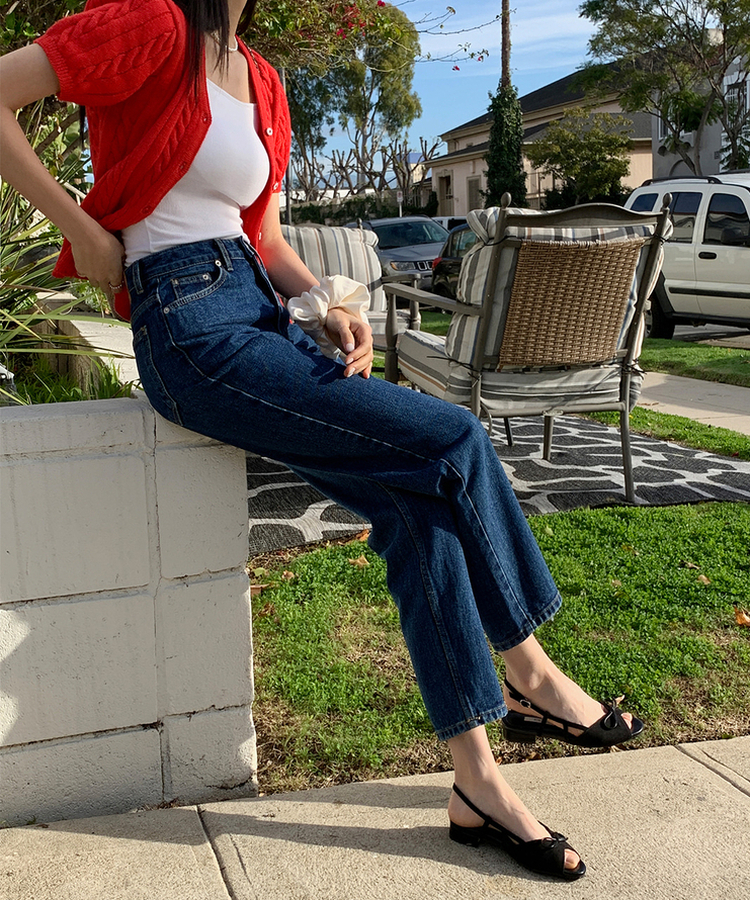 テーパードストレートフィットデニム DARK BLUE