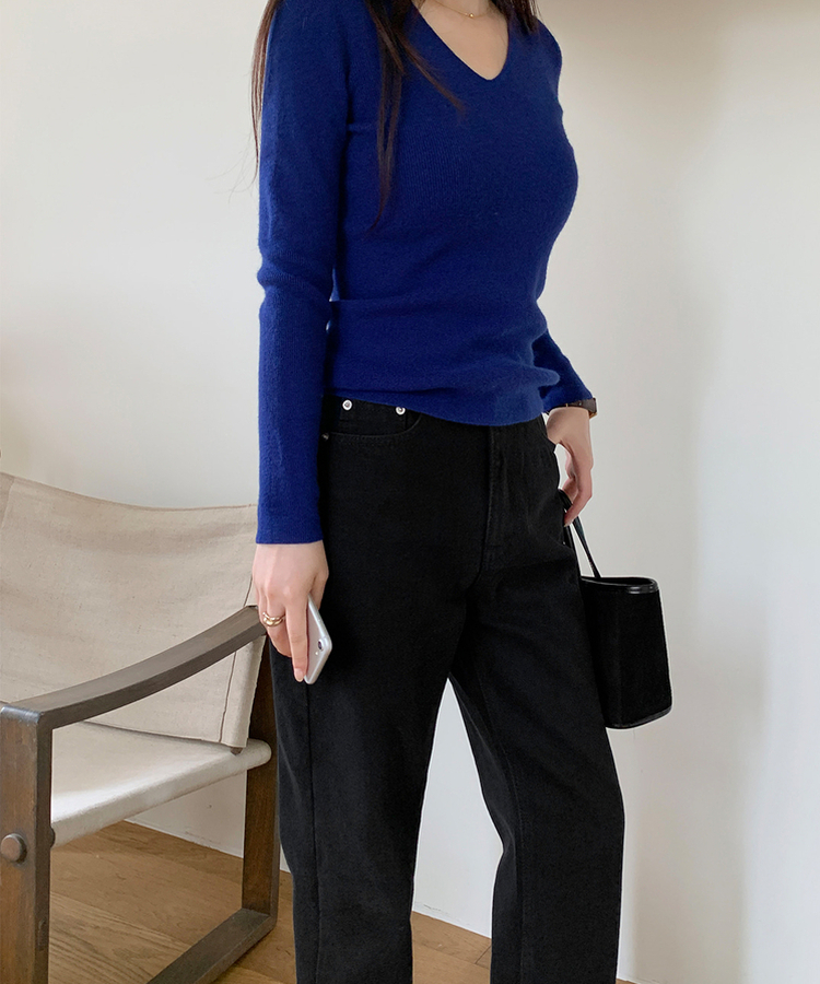 テーパードストレートフィットデニム BLACK