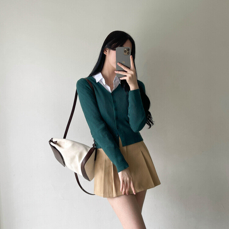 (숏/기본,S~2XL) 기장선택!  오브 A라인 핀턱 스커트 베이지