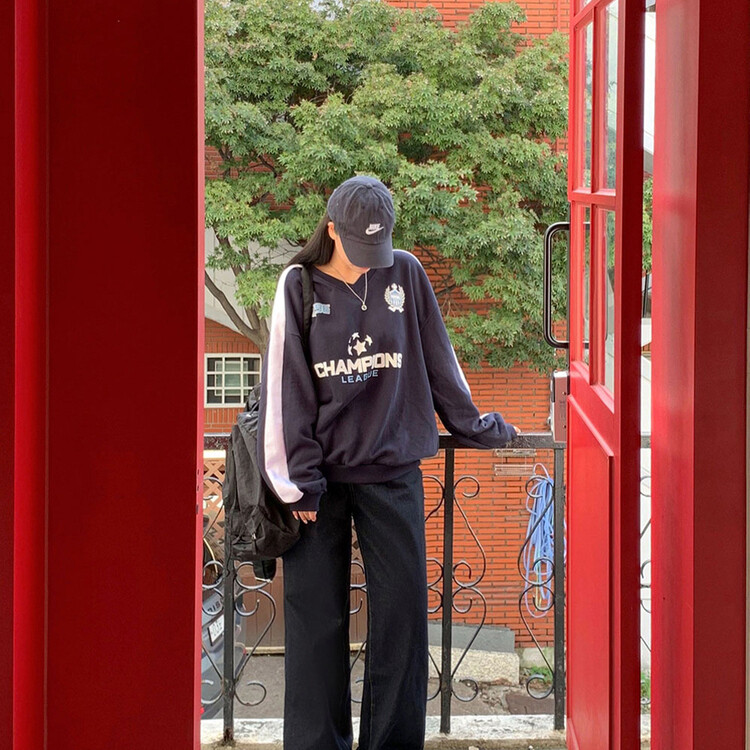 BEIDELLI スウェット トラックVネックオーバーフィットトレーナー Beidelli