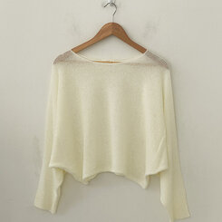 ドルマンスリーブクロップシアーニット5色