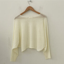 ドルマンスリーブクロップシアーニット5色