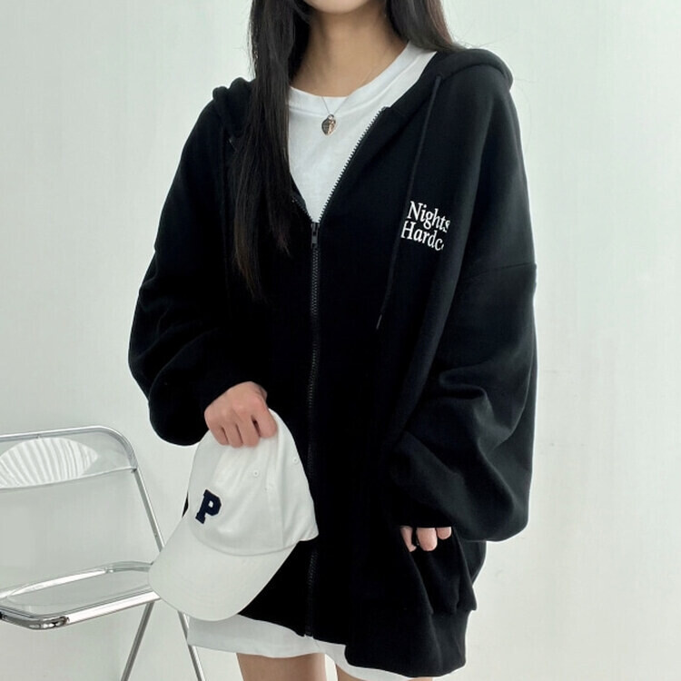 ユニークバックプリントオーバールーズパーカー｜ジャンパー｜韓国