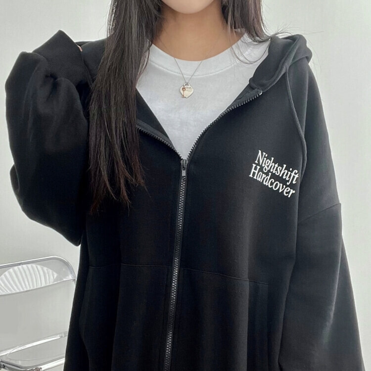 ユニークバックプリントオーバールーズパーカー｜ジャンパー｜韓国