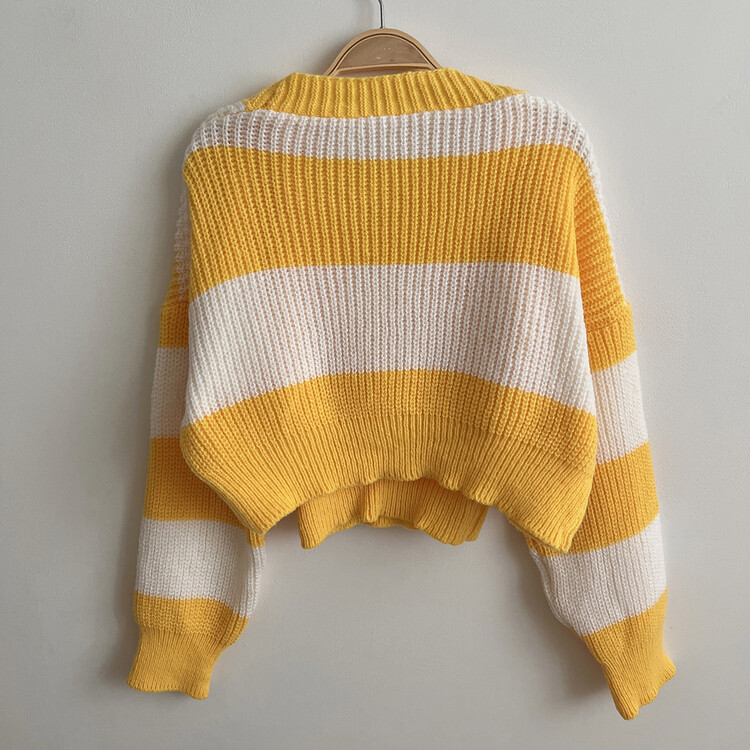 【SET】クロップキャミソール ストライプカーディガン