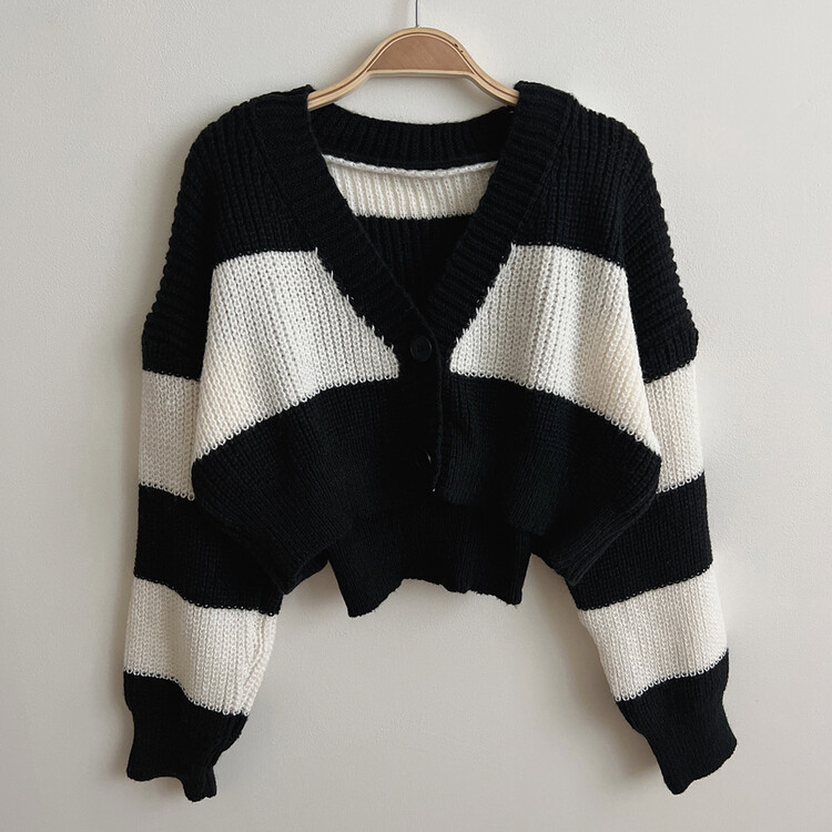 【SET】クロップキャミソール ストライプカーディガン