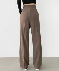 2XL스판 깔끔하게 어디든 일자 와이드핏 슬랙스팬츠 코코아