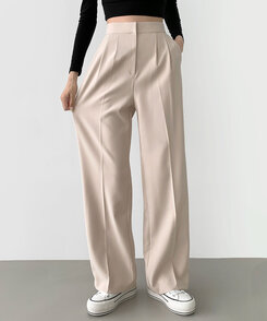 2XL스판 깔끔하게 어디든 일자 와이드핏 슬랙스팬츠 아이보리