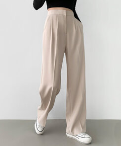 2XL스판 깔끔하게 어디든 일자 와이드핏 슬랙스팬츠 아이보리