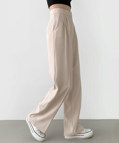 2XL스판 깔끔하게 어디든 일자 와이드핏 슬랙스팬츠 아이보리