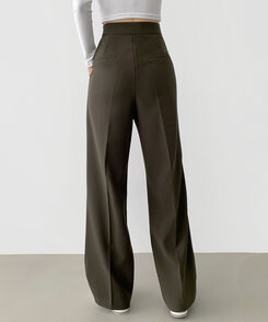 2XL스판 깔끔하게 어디든 일자 와이드핏 슬랙스팬츠 카키