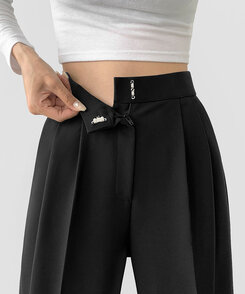 2XL스판 깔끔하게 어디든 일자 와이드핏 슬랙스팬츠 블랙