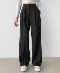 2XL스판 깔끔하게 어디든 일자 와이드핏 슬랙스팬츠 블랙