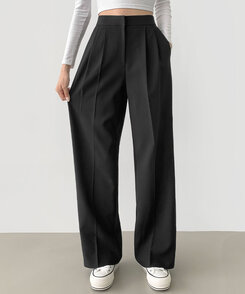 2XL스판 깔끔하게 어디든 일자 와이드핏 슬랙스팬츠 블랙