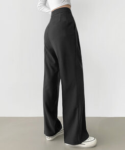 2XL스판 깔끔하게 어디든 일자 와이드핏 슬랙스팬츠 블랙