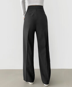 2XL스판 깔끔하게 어디든 일자 와이드핏 슬랙스팬츠 블랙