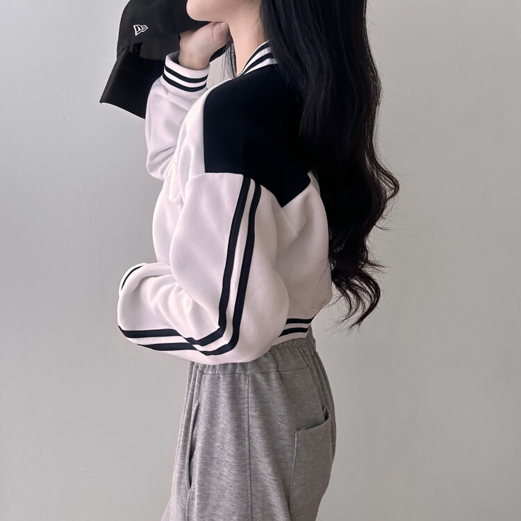 フェイクポケットクロップスタジアムジャンパー｜ジャンパー｜韓国