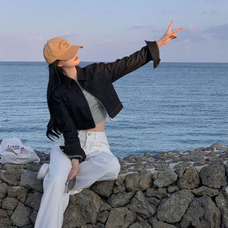 ダブルジップクロップデニムジャケット｜ジャケット｜韓国