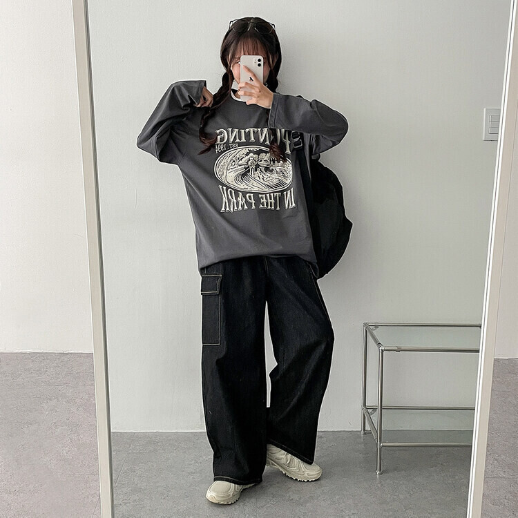 【新品未使用】☆M＆ K yoko♡ポケット&裾模様・ワイドパンツ☆ 新品未使用】☆M＆ K yoko♡ポケット&裾模様・ワイドパンツ☆