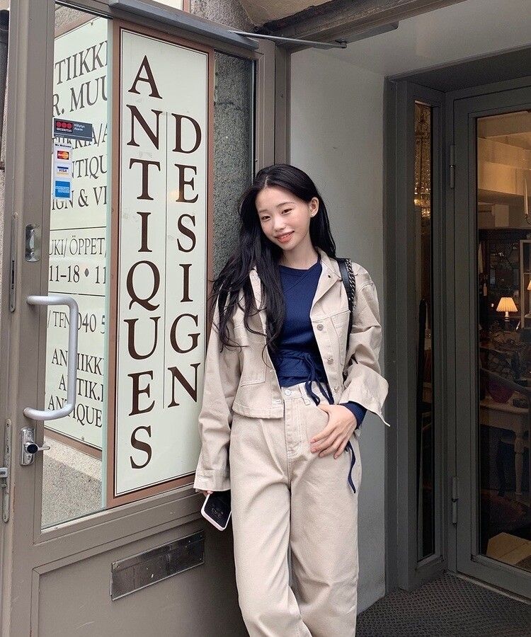 長袖Tシャツ ユニークラップストラップオフショルダー長袖Tシャツ ネイビー
