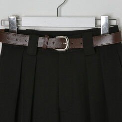 【SET】ロングピンタックワイドスラックス+ベルト