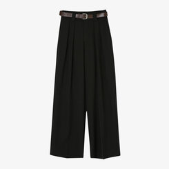 【SET】ロングピンタックワイドスラックス+ベルト