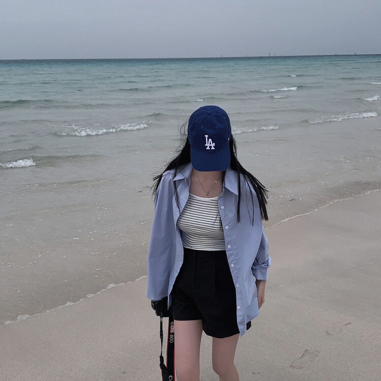 【SHORT/LONG 丈別】オーバーフィットコットンカラーシャツ11色 DARK BLUE