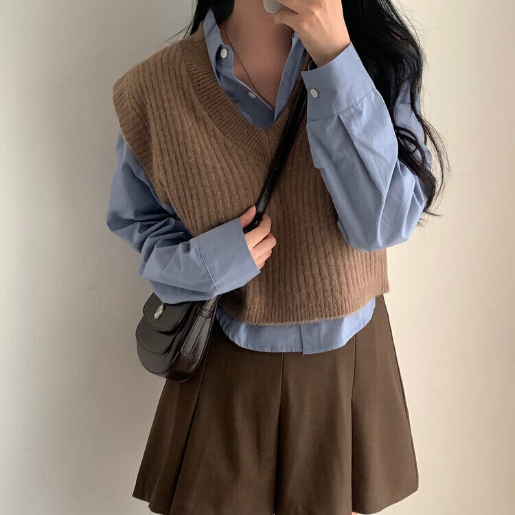【SHORT/LONG 丈別】オーバーフィットコットンカラーシャツ11色 DARK BLUE