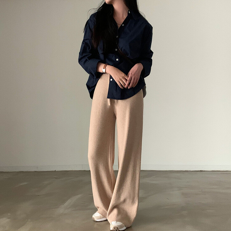 【SHORT/LONG 丈別】オーバーフィットコットンカラーシャツ11色 NAVY