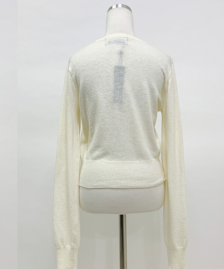 【ラウンドネック/Vネック 形別】スリムウエストリブニット9色