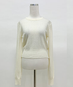 【ラウンドネック/Vネック 形別】スリムウエストリブニット9色