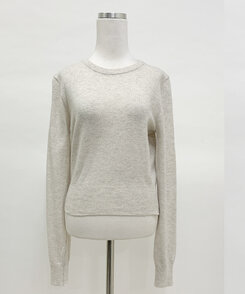 【ラウンドネック/Vネック 形別】スリムウエストリブニット9色