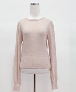 【ラウンドネック/Vネック 形別】スリムウエストリブニット9色